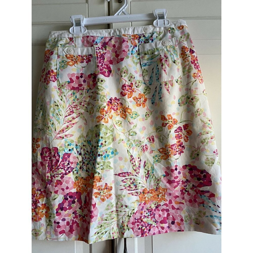 Talbots Petite Size 6P Multi-Color Floral‎ Skirt